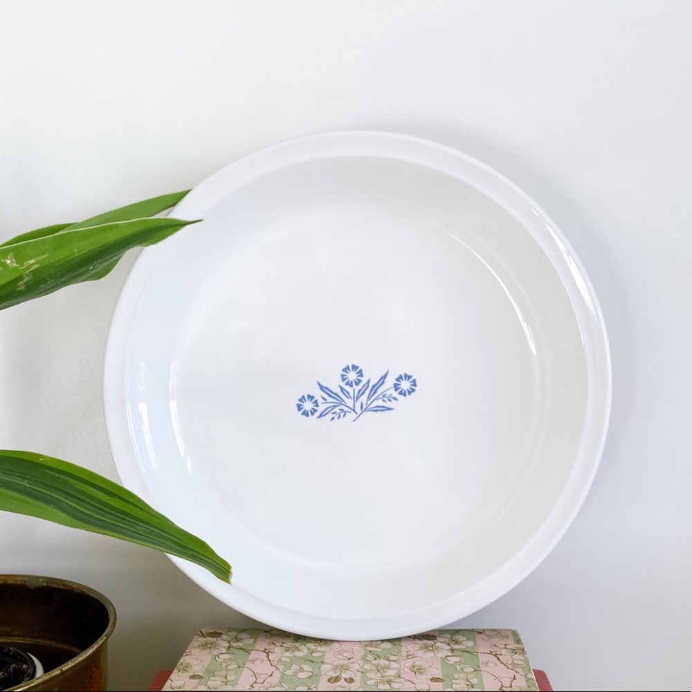 Vintage Corning Cornflower Blue Pie Plate